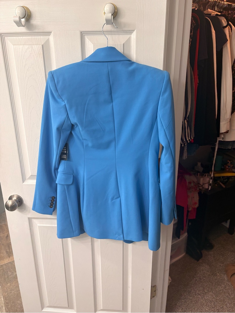 Express Bright Blue Double-Breasted Women's Blazer - Picture 2 of 3